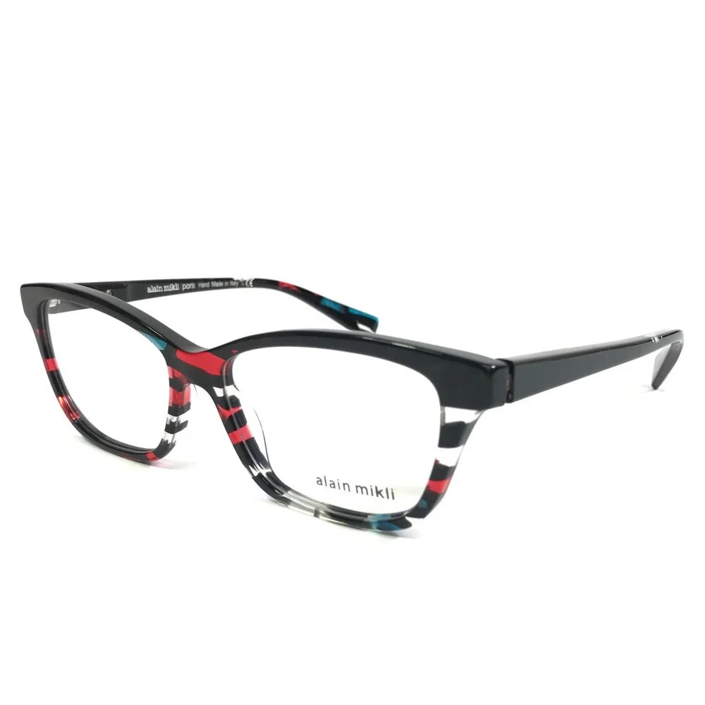 Alain Mikli Eyeglasses Frames A03037 009 Red Teal Noir Mikli Black 53-15-140
